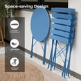 thumbnail image 5 of Decksplore 3-Piece Folding Metal Outdoor Bistro Set, Table and 2 Chairs, Peacock Blue, 5 of 7