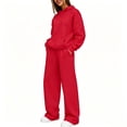 thumbnail image 5 of JOANKDMI 2 Piece Women Sweatsuits Long Sleeve Pullover Hoodie and High Waisted Wide Leg Pants Matching Lounge Sets Cozy Fall Trendy Outfits Casual Activewear Tracksuits, 5 of 8