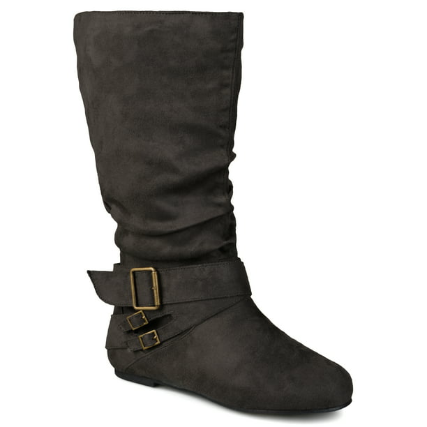 Brinley Co. - Brinley Co. Wide-Calf Buckle Mid-Calf Slouch Boots (Women ...