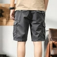 thumbnail image 5 of AHTJRT Men's Trendy Summer Cargo Shorts with Pockets and Elastic Waist for Casual Wear Gray M, 5 of 5