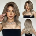 Human Hair Gradient Side Out French Fringe Micro Roll Medium Long Hair