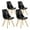 Black, variant on MCQ Dining Table and Chairs 4 Piece Set, Comfortable Dining Chairs - Solid Beech Legs and Soft Upholstered Seat for Kitchen, Living Room, White