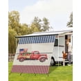 thumbnail image 4 of 4th of July RV Awning Sun Shade Screen 9'X7' American Flag Watermelon Truck Mesh Sunscreen Patriotic Stars Awning Shade Screen with Zipper UV Blocker Completed Kits for RV Motorhome Camper, 4 of 7