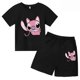 thumbnail image 3 of Conjunto de verano de algodón con bonitos dibujos para niños y bebés, camiseta de dos piezas con pantalones cortos y manga corta informales para niñas, 3 of 5