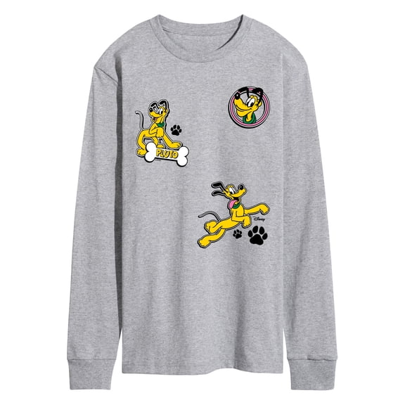 Disney - Pluto Faux - Men's Long Sleeve Graphic T-Shirt