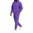 thumbnail image 4 of Trgacdwlo Men 2 Piece Sweatsuits Sets Fleece Full Zip Hooded Jacket and Sweatpants Jogging Suit Fall Winter Fuzzy Tracksuit Mens Sweatsuits Purple L, 4 of 8