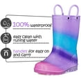 thumbnail image 4 of Kushyshoo Kids Light up Rain Boot Blue Purple Glitter Little Girls Shoes Size 2, 4 of 7