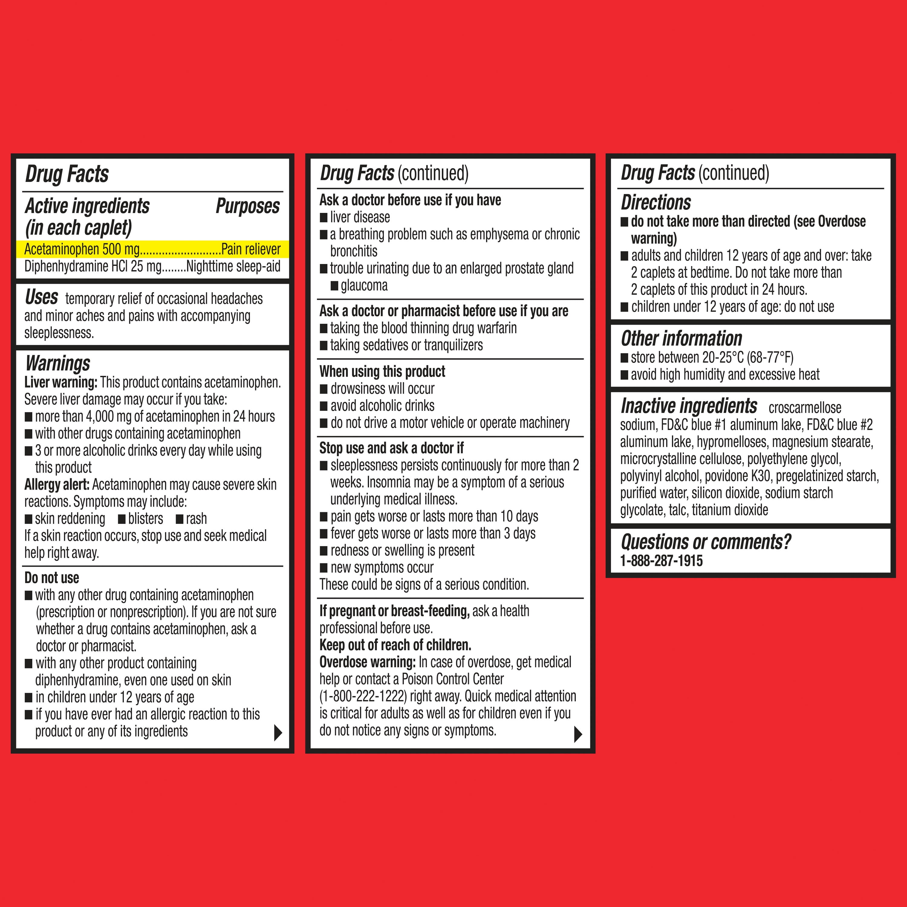 Equate Extra Strength Acetaminophen PM Caplets, Pain Reliever and Nighttime Sleep Aid, 24 Count