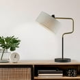 thumbnail image 3 of Adesso® Jacob Swing-Arm Table Lamp, 25-1/2"H, Off-White Shade / Black/Antique Brass Base, 3 of 8