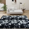 thumbnail image 2 of Javonne Fluffy Shag Rug for Bedroom,5'x7' Soft Shaggy Fuzzy Area Rugs for Living Room,Cute Furry Plush Kids Rugs Nursery Dorm Boys Girls Room Carpets, Tie-dye Black and White, 2 of 8