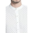thumbnail image 6 of In-Sattva Men's Indian Mandarin Collar All Over High Embroidered Kurta Tunic; White AOH-1; SM, 6 of 6