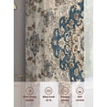 thumbnail image 6 of Blue Brown Boho Sheer Curtains 96 Inch Length 2 Panels Set, Ethnic Vintage Southwestern Geometric Voile Window Treatment Semi Sheer Long Curtains Drapes for Bedroom/Living Room/Kitchen 52"x96"x2, 6 of 7