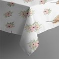 thumbnail image 3 of White Highland Cow Flower Pattern Rectangle Tablecloth 60"x84",Waterproof Polyester Rectangle Table Cloth, Wipeable Spillproof Polyester Tablecloth for Dining, Camping, Indoor and Outdoor, 3 of 5