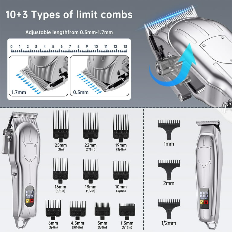 Cshidworld Hair Clippers for Men, Cordless Beard Trimmer Set