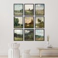 thumbnail image 3 of PixonSign Framed Canvas Print Wall Art Set - Vintage Nature Wilderness Landscape Posters - Set of 9 Botanical Countryside Farmhouse Decor Retro Pastel Wall Décor for Rooms - 11"x14" Black, 3 of 5