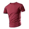 thumbnail image 3 of Birdeem Mens Solid Color Personality Design Color Pocket Sports Fitness T-Shirt Short Sleeve Round-Neck Blouses Shirts, 3 of 11