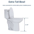 thumbnail image 5 of WinZo WZ5888C 21.25-inch Extra Tall Two Piece Toilet Elongated 1.28 GPF Front Flush for Seniors Porcelain White, 5 of 5