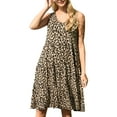 thumbnail image 1 of Mengpipi Women's Summer Casual Sleeveless V-Neck Swing Tank Dress Casual Flowy Tiered Beach Dress, Leopard-Khaki-XXL(US 20-22), 1 of 8