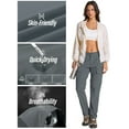 thumbnail image 6 of FEN AI Womens Convertible Hiking Pants Quick Dry Stretch UPF 50 Cargo Pant Zip-Off to Shorts for Travel Fishing Outdoor with Multi Pockets Gray, 6 of 9