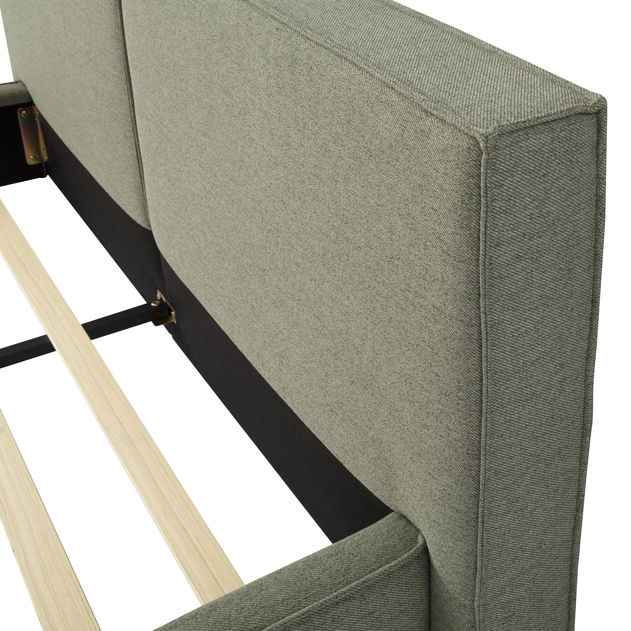 Christopher Knight Home Modern Tufted Queen Upholstered Platform Bed, Biscuit Stitching Headboard, Green