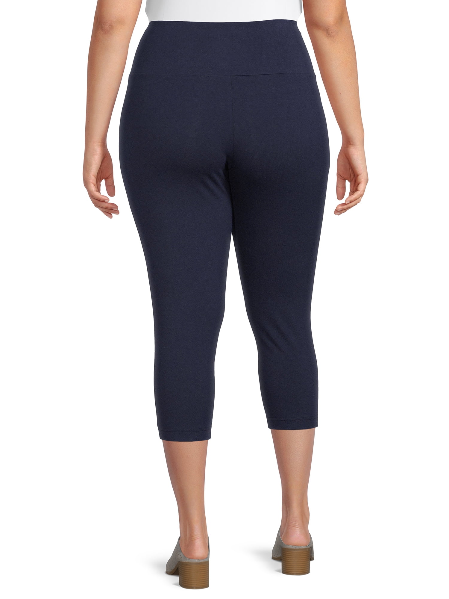 Terra & Sky Women's Plus Size Capri Leggings, 2-Pack