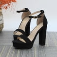 thumbnail image 6 of COM STAR Women’s Platform Block Heel Sandals Ankle Strap Open Toe High Heel Sandals Fashion Chunky Heel Dress Sandals for Party, Wedding, Evening and Summer Wear, 6 of 8
