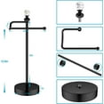 thumbnail image 2 of Bath Hand Towel Holder Stand, 2 Pack Stainless Steel Black Towel Rack Hand Holder for Bathroom, Small Countertop Free Standing Hand Towel Rack with Heavy Base (Matte Black, 2 Pack), 2 of 7
