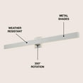 thumbnail image 4 of JONATHAN Y Vara 49.5" Modern Minimalist Indoor/Outdoor Metal 350-Degree Rotate Dimmable Integrated Linear LED Wall Sconce, Silver, 4 of 10