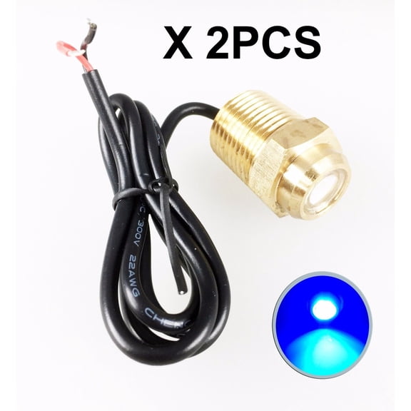 Pactrade Marine 2PCS Boat Blue LED Drain Plug 1/2" NPT Brass Underwater Light