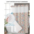 thumbnail image 4 of No Hook Cloth Fabric Shower Curtain with Snap in Liner, Pink Blue Plaid Waterproof Shower Curtains Set with See Through Top Window, Vintage Colorful Checkered Love Heart Bath Curtains Shower 36"x72", 4 of 6