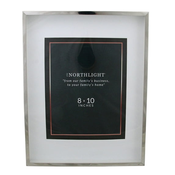14" Contemporary Rectangular 8" x 10" Photo Picture Frame - Silver and Clear