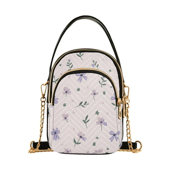joogoo Women Floral Bows Chain Crossbody Bags Shoulder Handbag Phone Purse