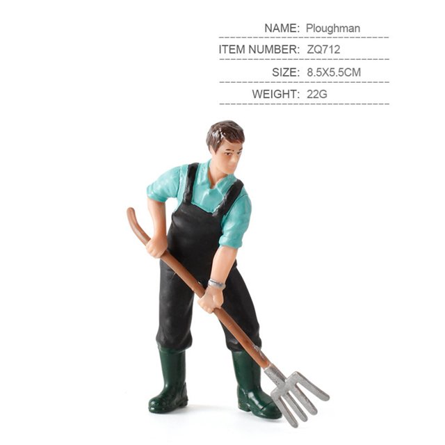 Lefu Modèles de Trains Fermier Berger Figurines Peintes Simulation Ferme Personnes Debout