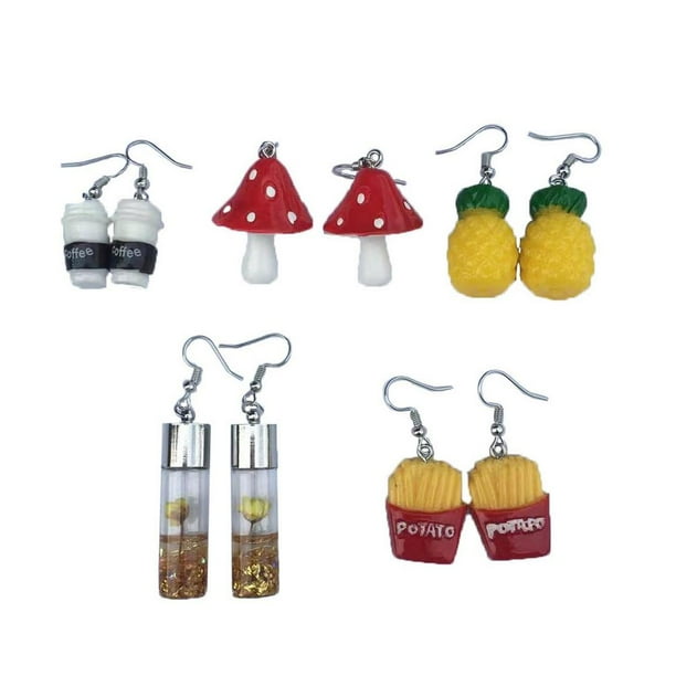 Famure Y2K Funny Earrings Cute Bizarre Flower Earrings for Girls