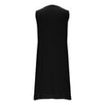 thumbnail image 5 of Jinhomg Cotton and Linen Dresses for Women Casual Sleeveless Mini Tank Dress Plus Size Comfy Button Crew Neck Summer Dress Vacation Beachwear Black M, 5 of 7