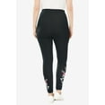 thumbnail image 2 of Woman Within Plus Size Stretch-Cotton Knit Pull-On Embroidered Leggings, 2 of 6