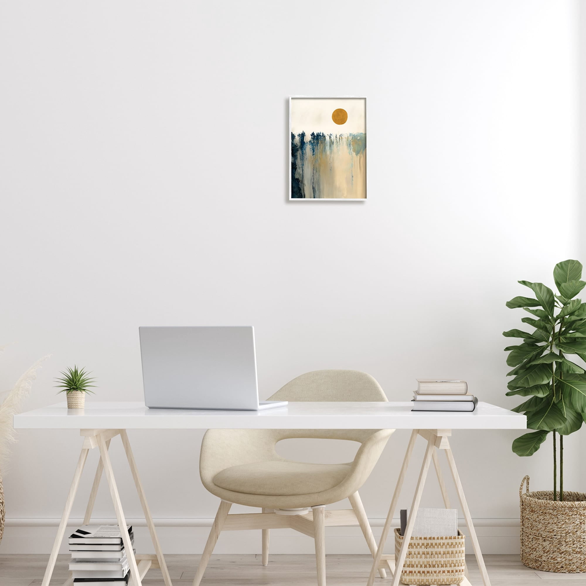 Stupell Industries Abstract Daytime Sun Landscape Fluid Shapes Design Framed Wall Art, 11 x 14, Design by Dina D'Argo