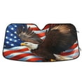 thumbnail image 3 of ALAZA Eagle American Flag Windshield Sun Shade Car Foldable Visor Block UV Rays Protector 57"x31.5", 3 of 9