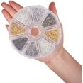 thumbnail image 4 of Juego de 1000 piezas de alfileres de ojo de tornillo de hierro para joyería de arcilla, surtido de 4 colores en una caja, 10 mm/13 mm, 4 of 6