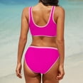 thumbnail image 2 of BSDJILFG Bikini for Women Summer 2025 Bathing Suit New Trending Cross Front Push Up Bra Soft Padded Wire-Free Seamless Bra and Brief Bikini Bottom, 2 of 5