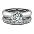 thumbnail image 4 of Wedding Ring Set for Women Bridal Set Round Cut 1.30 CT TW 14K White Gold, 4 of 5