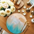 thumbnail image 2 of Orange Aqua Coastal Round 15 Inch Placemats Set of 6, Summer Beach Seaside Nautical HeatResistant Non Slip Place Mats for Dining Table, Wipeable Braided Kitchen Table Mats for Housewarming, 2 of 9