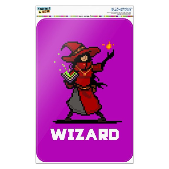 8-Bit Pixel Retro Wizard Mage Caster Games RPG  Home Business Office Sign