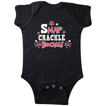 

Inktastic 4th of July Snap Crackle Boom with Red and White Fireworks Gift Baby Boy or Baby Girl Bodysuit