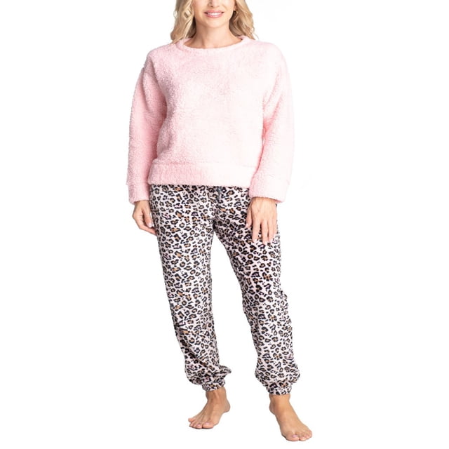 Ensemble de Pyjama en Peluche Sherpa pour Femmes et Plus Violet/diamant Moyen