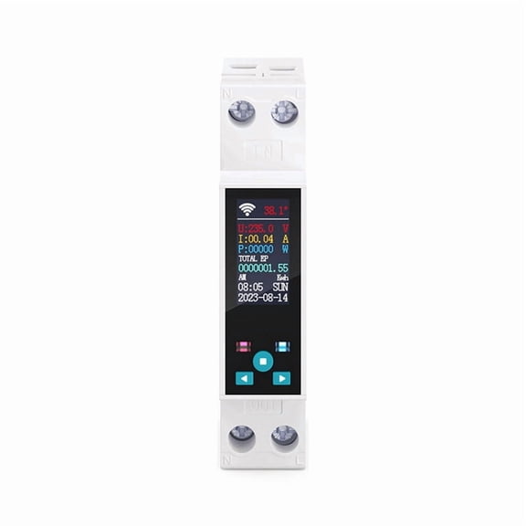 50A Tuya WIFI Smart Switch Circuit Breaker LCD Energy Meter KWh Power Metering Relay Remote Control Smart Life