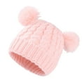 thumbnail image 4 of CPNG Kids Winter Knitted Beanie Hat Cute Girls Hats with Double Faux Fur Pom Pom Warm Fleece Lined Knit Beanies Cap for Cold Weather, 4 of 8