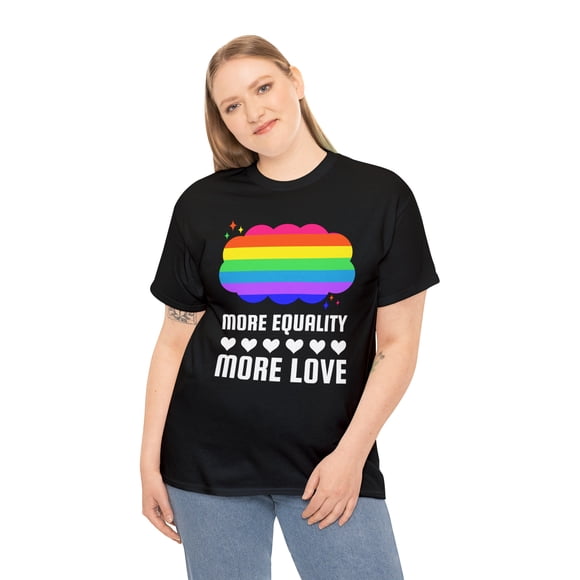 T-shirts LGBT Plus d'Égalité Plus d'Amour LGBTQ Gay Lesbienne LGBT T-Shirts Grande Taille pour Femmes