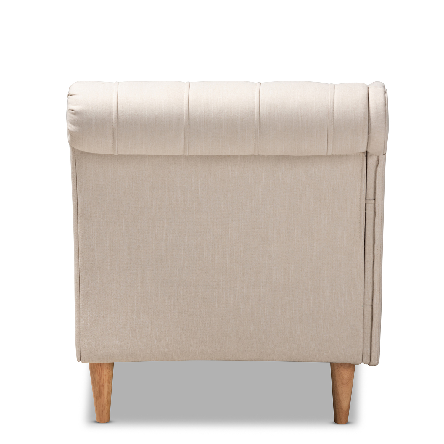 Baxton Studio Emeline Beige Upholstered Oak Finished Chaise Lounge - image 5 of 9