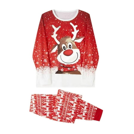 

Nomeni Merry Christmas Deer Print Long Sleeve Tops Blouse And Pants 2PC Set Outfirs Family Matching Pajamas Sleepwear Clothes PJ s Loungewear